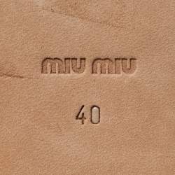 Pre Owned صندل ميوميو سير كاحل جلد براق بيج مقاس 38