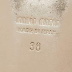 Pre Owned Miu Miu Blue Velvet Crystal Embellished Cap Toe Smoking Slippers Size 38