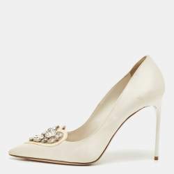 Miu Miu White Leather Pointed Toe Sneaker Pumps Size 40 Miu