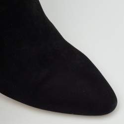 Pre Owned Miu Miu Black Suede Knee Length Boots Size 38