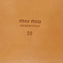 Pre Owned Miu Miu Multicolor Woven Leather Flat Slides Size 39