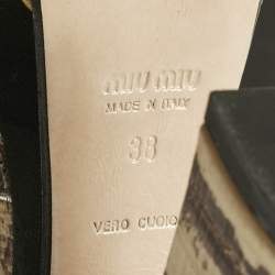 Pre Owned Miu Miu Multicolor Lizard Embossed Leather Crisscrss  Ankle Strap Sandals Size 38