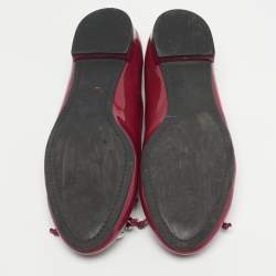 Pre Owned Miu Miu Purple Patent Leather Crystal Embellish Ballet Flats Size 37