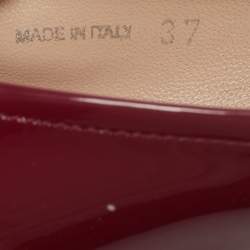 Pre Owned Miu Miu Purple Patent Leather Crystal Embellish Ballet Flats Size 37