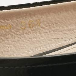 Pre Owned Miu Miu Black Crystal Embellish Patent Leather Ballet Flats Size 36.5