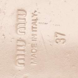 Pre Owned Miu Miu Black Satin Crystal Embellished Bow Slide Sandals Size 37