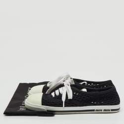 Pre Owned Miu Miu Black Rope Fabric Low Top Sneakers Size 38.5