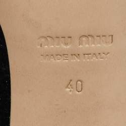 مملوكة مسبقًا Miu Miu Black Patent Leather Crystal Embellished Block Heel Pumps Size 40