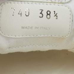 Pre Owned Miu Miu White Rope Fabric Low Top Sneakers Size 38.5