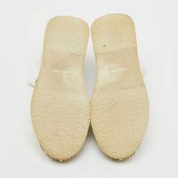Pre Owned Miu Miu White Knit Fabric Sock High Slip On Sneakers Size 40