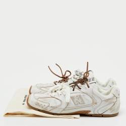 مملوكة مسبقًا Miu Miu x New Balance White Leather 530 SL Low Top Sneakers Size 42