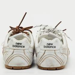 مملوكة مسبقًا Miu Miu x New Balance White Leather 530 SL Low Top Sneakers Size 42