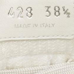 Pre Owned Miu Miu White/Brown Fabric, Suede and Leather Gymnasium Low Top Sneakers Size 38.5