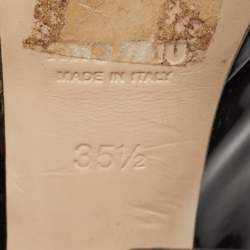 Pre Owned Miu Miu Black Patent Leather Open Toe Platform Slingback Pumps Size 35.5