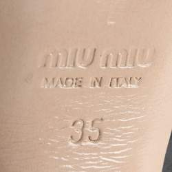 Pre Owned Miu Miu Black Leather Platform Ankle Strap Sandals Size 35