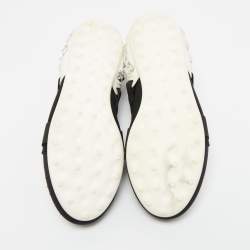 Pre Owned Miu Miu Black Elastic and Nylon Crystal Embellished Slip On Sneakers Size 38