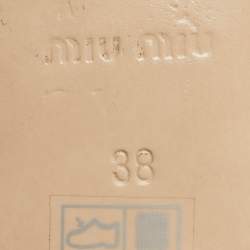 Pre Owned حذاء لوفرز ميو ميو جلد ذهبي مع فيونكة مقاس 38.5