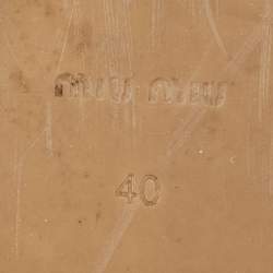 مملوكة مسبقًا حذاء إسحاق إسبادريل ميو ميو جلد أسود سير داخلي باليرينا منصة مقاس 40