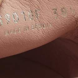 Pre Owned Miu Miu Size 38.5 Beige Leather Slip On Cap Toe Sneakers