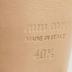 مملوكة مسبقًا Miu Miu Size 40.5 Silver Leather T-Strap Crystal Block Heel Platform Sandals