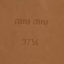 Pre Owned Miu Miu Size 37.5 Blue Denim Penny Loafer Platform Espadrille Loafers