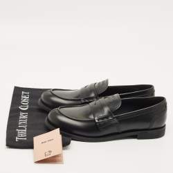 مملوكة مسبقًا حذاء لوفرز ميو ميو دونا جلد أسود مقاس 39