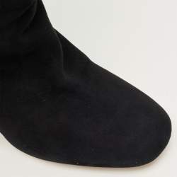 مملوكة مسبقًا Miu Miu Size 40 Black Suede Crystal Embellished  Knee Length Boots