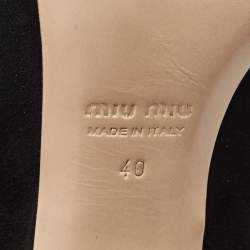 مملوكة مسبقًا Miu Miu Size 40 Black Suede Crystal Embellished  Knee Length Boots