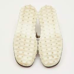 مملوكة مسبقًا Miu Miu Astro Size 38 Light Pink/Grey Fabric Crystal Embellished Low Top Sneakers