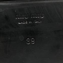 مملوكة مسبقًا Miu Miu Size 39 Black Leather Crystal Embellished Buckle Ankle Length Boots