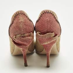مملوكة مسبقًا Miu Miu Size 37 Brown Raffia Pumps