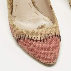 مملوكة مسبقًا Miu Miu Size 37 Brown Raffia Pumps