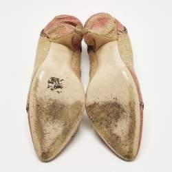 مملوكة مسبقًا Miu Miu Size 37 Brown Raffia Pumps