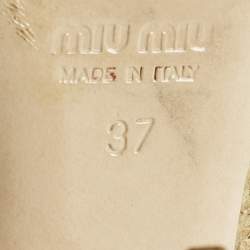مملوكة مسبقًا Miu Miu Size 37 Brown Raffia Pumps
