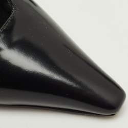 مملوكة مسبقًا حذاء كعب عالي ميو ميو سير جلد لامع أحمر نبيذي مقدمة مدببة بمشبك حزام خلفي مقاس 37.5