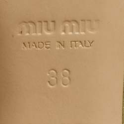 Pre Owned صندل ميو ميو نعل سميك مزخرف كريستال ساتان وقطيفة أسود / أخضر مقاس 38.5