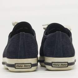 Pre Owned حذاء رياضي ميو ميو مقدمة معدنية سويدي أزرق داكن مقاس 40 