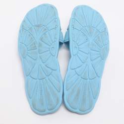 مملوكة مسبقًا Miu Miu Size 38 Light Blue Rubber Wavy Slippers