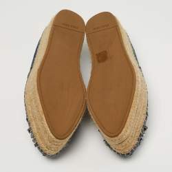 Pre Owned حذاء إسبادريل بلاتفورم ميزة ميزة مطرز بالكريستال دينيم أزرق مقاس 38