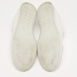 Pre Owned حذاء رياضي ميو ميو جلد أبيض منخفض العنق مقاس 38.5