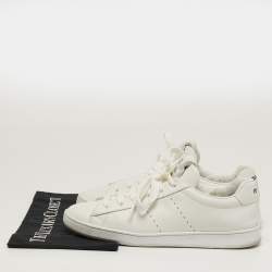 Pre Owned حذاء رياضي ميو ميو جلد أبيض منخفض ا لعنق مقاس 38.5