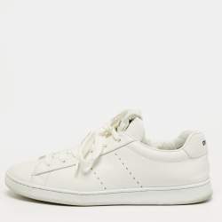 Pre Owned Miu Miu Size 42 White Leather Low Top Sneakers