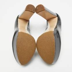 مملوكة مسبقًا حذاء كعب عالي ميو ميو سويدي أسود بنعل سميك ومقدمة مستديرة مقاس 39