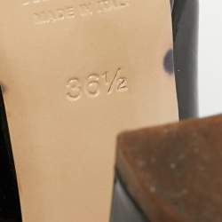 مملوكة مسبقًا حذاء كعب عالي ميو ميو سويدي أسود بنعل سميك ومقدمة مستديرة مقاس 39