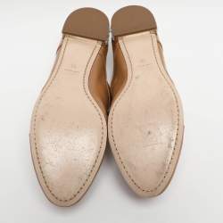 مملوكة مسبقًا Miu Miu Beige Patent Leather Crystal Embellished Lace Derby Size 38