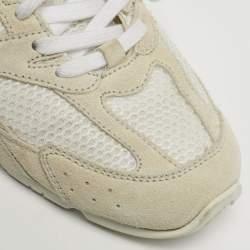 مملوكة مسبقًا حذاء رياضي ميو ميو نيو بالانس قماش شبكي وسويدي رمادي/أبيض بأربطة مقاس 38