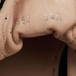 Pre Owned Miu Miu Crystal Embellished Cap Toe Size 38.5 Black Patent Leather and Velvet Mid Top Sneakers