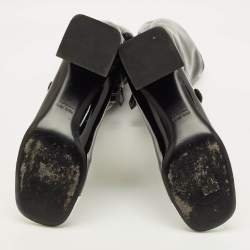 مملوكة مسبقًا Miu Miu Size 41 Black/White Leather and Patent Leather Knee Length Boots