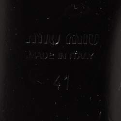 مملوكة مسبقًا Miu Miu Size 41 Black/White Leather and Patent Leather Knee Length Boots