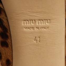 Pre Owned حذاء منصة ميوميو نقشة جلد النمر بني/بيج مقاس 41